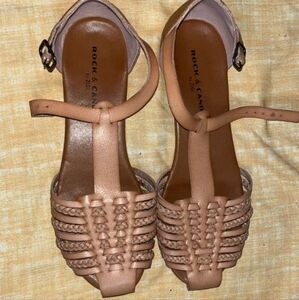 Rock & Candy Tan Gladiator Sandals with Braided Straps